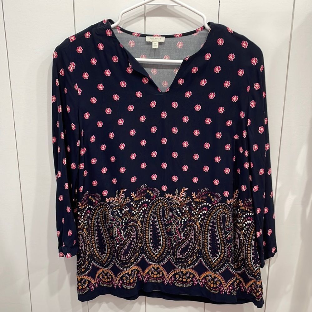 Talbots floral paisley top